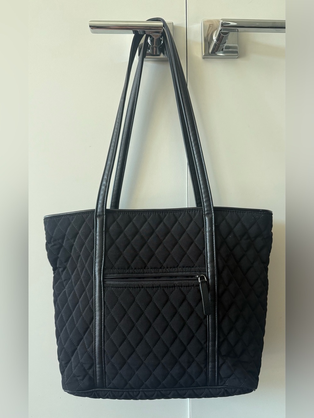 Vera Bradley Black Quilted Tote Bag. GUC - Picture 7 of 8